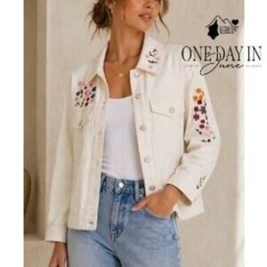 Dolan Emboridered Denim Jacked Size L